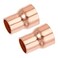 MECCANIXITY Reducing Copper Coupling Fitting Straight with Sweat End, 1/2 x 3/8 Inch ID for HVAC Refrigeration Adapter, Pack of 2