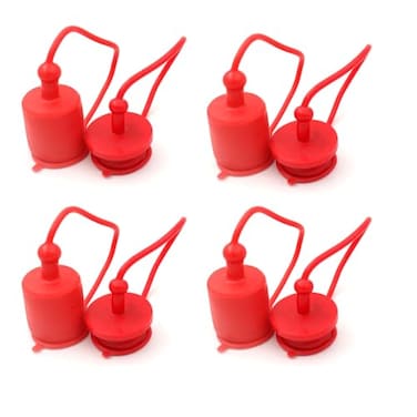 ANHAN 1/2" ISO5675 Hydraulic Coupling Dust Cap and Plug,Red Rubber Male Dust Cap and Female Plug Covers for Hydraulic Quick Coupler 4set
