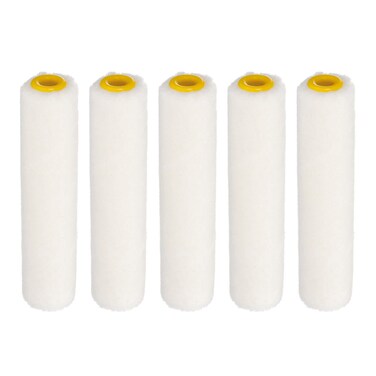 uxcell Paint Roller Cover 4 Inch Wool Brush 0.2" Short Nap for Household Wall Painting Treatment 5Pcs