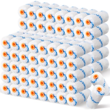 300 Pcs 4 Inch Mini Paint Roller Cover 1/2" Nap Microfiber Roller Covers, Small Paint Roller Home Repair Tools House Painting Household Supplies for House Paint Craft Repair Tool Kit (Blue, White)