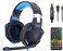 sktome Gaming Voice Changer Headset with Mic, Cool LED Light Over-Ear Headphones with Volume Control, Noise Reduction Voice Changer Gaming Headset for PS4/PS5/Xbox One/PC/Phone/Laptops(Blue)