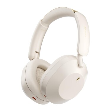 iKF Solo Wireless Over Ear Headphones,Active Noise Cancelling, 40mm Speakers,130H Playback, Transparency Mode, Foldable, 35ms Low Latency, USB Audio with External Mic, App Customization (Offwhite)