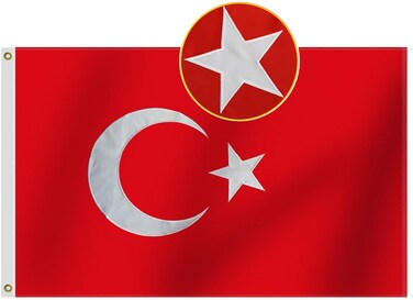 Heavy Duty Turkey Flag 3x5 Ft, Longest Lasting Oxford Nylon 210D   Embroidered Moon&amp;Stars   Four Rows Stitching Fly Ends Turkish National Flags Decoration Gift Yard House Banner
