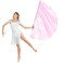 Worship Flag with Scalable Rod, 50" Soft Semicircle Polyester Flag for Dance Practice Performance, Praise Dance Flags, Church Flags, Flex Banner, Banderas de Danza (Pink)