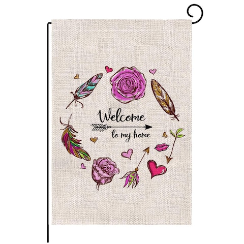 KENPMA Welcome Spring Garden Flag 12x18 Inch Vertical Double Sided Yard Lawn Outdoor Decor Banners Flags - Printed 2-Sided Vibrant Color Outside Decoration Burlap Small Yard Flag