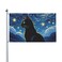 BOXIMIAO Black Cat Starry Sky Moon Flag 3x5 Ft Outdoor Polyester Garden Flag Double Sided Banner For Yard Lawn Porch Balcony Home Decorations