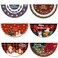 FQQWEE 6Pcs Christmas Bunting Fan Flag 35 x 18Inch Christmas Buffalo Plaid Hanging Bunting Flags with Grommets Outdoor Half Fan Flag Banner for Xmas New Year Yard Home Decor