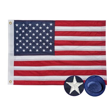 AMZFLAG American Boat Flag 12x18 In Outdoor Made in USA, Embroidered Small US Flags Double Sided Heavy Duty, USA United State Flag Banner for Boating Nautical Yacht