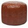 zefen Round Faux Leather Ottoman Chic Footstool Ottoman with Style, Storage Solution for Living Room Furniture. Moroccan-Inspired Design &amp; Intricate Stitching in Removable High-End Cover