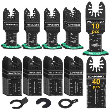 53 pcs Universal Wood Oscillating Tool Saw Blades Multitool Blades Kit Oscillating Tool Blade Fit DeWalt Fein Multimaster Porter Ryobi Cable Bosch Rockwell Milwaukee Oscillating Tool Blades