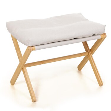 TYYIHUA Folding Foot Stool,Small Ottoman Foot Rest for Couch,Wooden Footstool,Change Shoes Bench,Modern X Ottoman Chair for Living Room, Entryway, Children Room, Bedroom,Caravaning