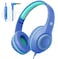 Mevoix Over Ear Kids Headphones with HD Mic, 85/94dB Volume Limit Lightweight Kids Headphones with Comfortable Earpads, Foldable Design, Stereo and Premium Sound Quality for Boys Girls Teens Toddler