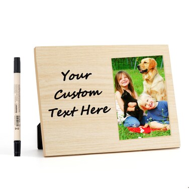 Lnzong Personalized Baby Picture Frame-Ideal Memorial Gift for Baby Friend Couple Family Dog Cat Pet Keepsake Photo Frame, Wood Picture Frame for All 4x6 Photos with Blank Space and Acrylic Cover