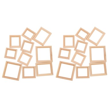 DECHOUS 20Pcs Miniature Picture Frames Dollhouse Wood Frames 1 12 scale Mini Dollhouse Accessories Tiny Dollhouse Frames Mini Picture Frames Decoration for DIY Miniature Scene