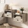 Grey Floating Nightstand Set of 2 with Charging Station and Drawer Small Bedside End Table with Outlet Modern Floating Night Stand for Bedroom Wood Wall Mounted Nightstands Set 2 Grey