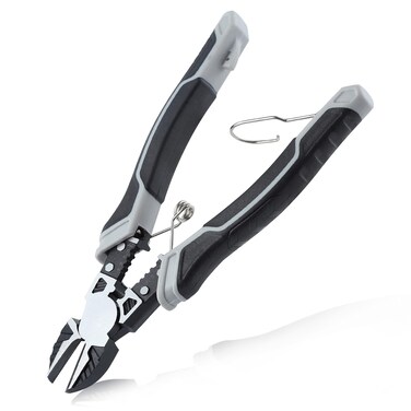 LEONTOOL Needle Nose Pliers with Wire Stripper, 8.5" Long Nose Pliers with Side Cutters Crimper Winding Pinching Function, High Leverage Combination Pliers, 5-in-1 Multitools Electrician Pliers