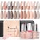 VENALISA Gel Nail Polish Set - 12 Pcs 7.5ml Nude Light Pink All Seasons Skin Tones Neutral Pink Brown Gel Polish Kit, Soak Off UV LED Gel Polish Set Nail Art Salon Manicure DIY Gifts