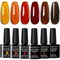 Croitout Jelly Gel Nail Polish Fall Colors, Crystal Translucent Gel Polish Set, Trendy Pigmented Daily Gel Nail Kit, UV LED Soak Off Nail Polish Gel, Best Gift for Women Girlfriend 6 x 7.3ML
