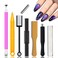 XEAOHESY 8 Pieces Nail Magnet Tool Set Double-Head Flower Design Nail Magnet Pens Multi-Function Magnet Board Magnet Stick 3D Magnetic for Cat Eye Gel Polish Nail Art