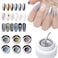 LOKFAR 6 Colors Metallic Nail Polish Nail Art Gel Polish Set, 3D Reflective Metallic Painted Nail Gel Liner Nail Art Polish Emboss UV Gel Nail Polish Gel Paint Nail Painting Kit for DIY Art Nail Salon