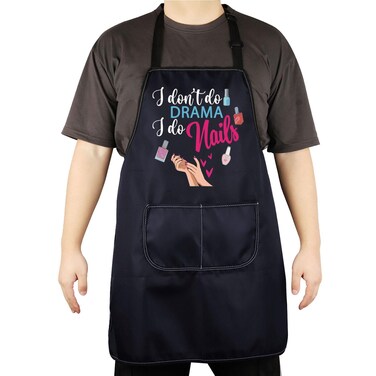 CENWA I Do Nails Apron - Nail Technician Aprons - Black - Unisex-Adults