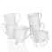 COSTMANCE Royal White Coffee Mugs Set of 6,9oz Fine Bone China Coffee Cups,DIY Gift for Coffee Lovers,Porcelain Tea Mugs for Women and Men,Use for Coffee Tea Hot Cocoa,Wedding and Party