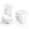 GBHOME 12 oz Coffee Mugs Set of 6, Off White Mugs with Large Handle for Man, Woman, Dad, Mom, Light Weight Coffee Mugs for Latte/Cappuccino/Cocoa/Milk, Dishwasher &amp; Microwave Safe