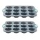 To encounter Small Silicone Muffin Pan, 2 Pack 12-Cup, Nonstick Baking Cups, Cupcake Pan with Metal Reinforced Frame More Strength