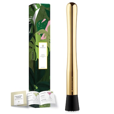 Homestia Muddler for Cocktails, 10 Inch Cocktail Muddler 304 Stainless Steel Fruit Smasher for Mojito and Fruit Drinks Bar Muddler for Home Bar Tool Set Gold