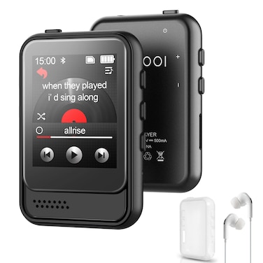 32GB Mp3 Player with Bluetooth for Running, Portable Music Player Built-in Micro SD Card Slot and HD Speaker Support FM Radio Voice Record Video Ebook Alarm Full-Touch Screen