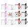 AGH Sublimation Coffee Mugs Blank 11 oz, White Straight Ceramic Cups with Pink Black White Red Interior, Handle, Spoon, Bulk Bundle Set of 12