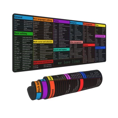 Linux Commands Line Programmer Programming Cybersecurity Hacker Shortcut Keys Shortcuts Cheat Sheet Gaming Keyboard Mouse Pad Mousepad Desk Mat Huge Extended Rubber Sole for Home Office(31.5"X 11.8")