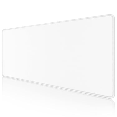 Dapesuom Large Mouse Pad, Extended Gaming Mouse Pad with Stitched Edges, Waterproof Desk Pads with Non-Slip Base, Computer Keyboard Pad, Big Mouse Mat for Laptop, Office, 23.6 x 11.8 in, Ivory White