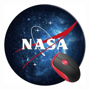 Mouse Pad NASA Galaxy Behind, Round Mousepad, Non-Slip Rubber Base Mouse Mat for Laptop and Computer