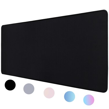 Bloss Desk Mat, Non-Slip Large Mouse Pad, Desk Pad Mat for Keyboard and Mouse, Black Desk Mousepad with Stitched Edges, Keyboard Pad for Gamer, Office(31.5&times;11.8 Inches)