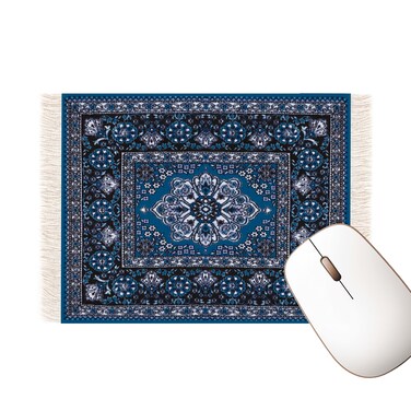 TOCCOOL Carpet Mouse Pad - Persian Style Design, Unique and Elegant, Ideal for Office Workers, Gamers, and Students (Grayish Blue)