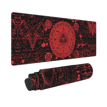 Vintage Mystic Goth Witchy Mouse Pad Extended Large Gaming Mouse Pad XL Oversized Desk Pad Stitched Edges 31.5 X 11.8 Inch