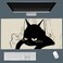 Uniqcasa Gaming Mouse Pad XXL Extended Anime Mouse Pad 31.5x15.7inch, Large Cute Kawaii Big Computer Mouse Mat Desk Pad with Non-Slip Rubber Base and Stitched Edge for Home Office-Black Cat