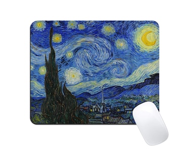 Dynippy Upgraded Mouse Pad [56% Larger] MousePads Non-Slip Rubber Base Mousepad Rectangular Mouse Mat for Desktop Computer Laptop Gaming Office &amp; Home 11.8x9.8x0.12 inches - Van Gogh The Starry Night