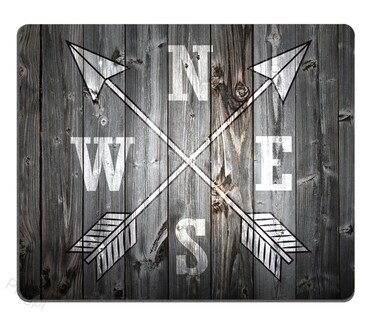 pingpi Gaming Mouse Pad Custom,North South West East Arrow Mouse pad Design 9.5 X 7.9 Inch (240mmX200mmX3mm)