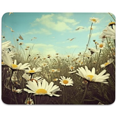 Serenity in Spring Daisies Mouse Pad - A Breath of Fresh Air for Your Desk, Stitched Edges Non-Slip Rubber Base Mouse Pads for Computers Laptop