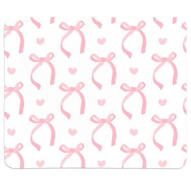 QIYUHOY Coquette Trendy Pink Bow Mouse Pad,Pink Desk Mat Personalized Mouse Mat Design,Pink Mouse pad for Desk Home Office Gaming Working,Gifts for Girls Women Female Friends,9.5x7.9 inches