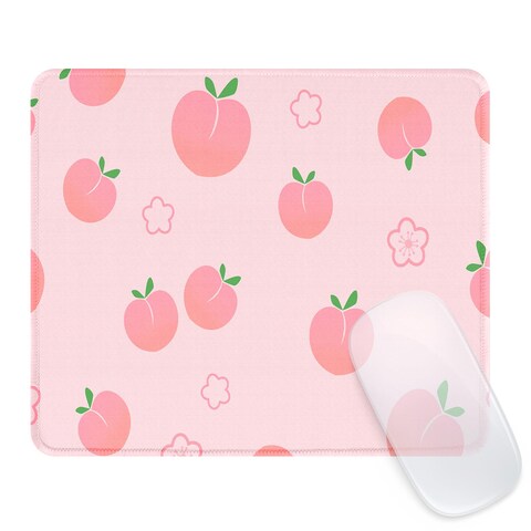 Seorsok Mouse Pad,Cute Peach Mouse Pad, Mouse Mat Square Waterproof Mouse Pad Non-Slip Rubber Base Mouse Pads for Office Laptop, 9.5&quot;x7.8&quot;x0.12&quot; Inch
