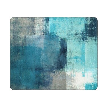 Teal Abstract Rectangle Mouse Pad Premium Textured Mouse Mat Washable Square Mousepads with Extended Stitched Edges Non Slip Rubber Base Small Mousepad 12&iexcl;&Aacute;10&iexcl;&Aacute;0.12 Inches