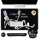Britimes Keyboard Mouse Pad Set 4in1 Large Mousepad+Keyboard Wrist Rest+Mouse Wrist Rest+Coaster Set with Ergonomic Design for Home Office Computer 35.4x15.7Inches(Black Skull Skeleton)
