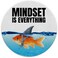 Mindset is Everything Inspirational Quotes Goldfish Shark Pattern Mouse Pad 7.9x7.9 Inch,Non-Slip Rubber Base Mousepads for Dorm Office Home Desk Decor