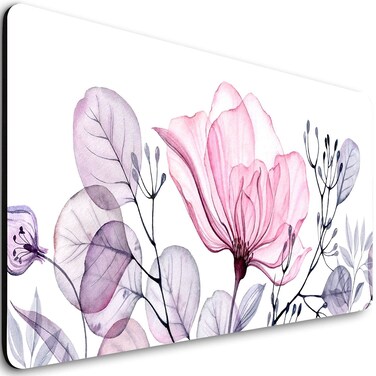 Hizelzidy Extended Gaming Mouse Pad (31.5 X 11.8 in), Large Non-Slip Rubber Base Mousepad,Keyboard Mouse Mat Desk Pad for Work, Game, Office, Home - White Pink Flower, MOU-04