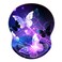 Wrist Support Mouse Pad Anti Slip Rubber Wrist Rest Mousepad 8.75in X7.5in Small Desktop Notebook Mouse Mat for Working and Gaming (Purple Butterfly Wrist)