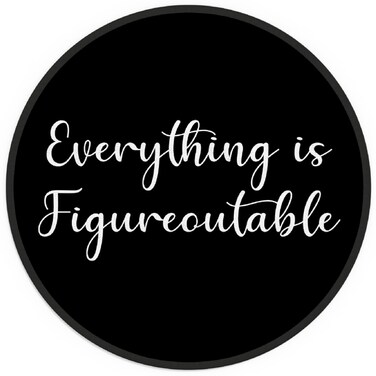 Inspirational Quote Everything is Figureoutable Small Mouse Pad 7.9x7.9 Inches,Washable Round Cloth Mousepad for Office Laptop Computer,Non-Slip Rubber Base Mouse Pads for Wireless Mouse,Teens Gift