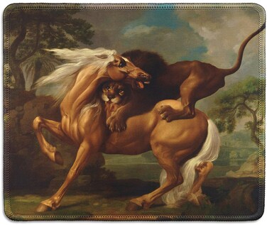dealzEpic - Art Mousepad - Natural Rubber Mouse Pad Printed with The Painting of The Duel After The Masquerade, 1857 by French Painter Jean-L&eacute;on G&eacute;r&ocirc;me - Stitched Edges - 9.5x7.9 inches